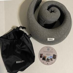 WANDER PLUS+ Travel Pillow – Memory Foam Neck Support Airplanes & Cars Gray New